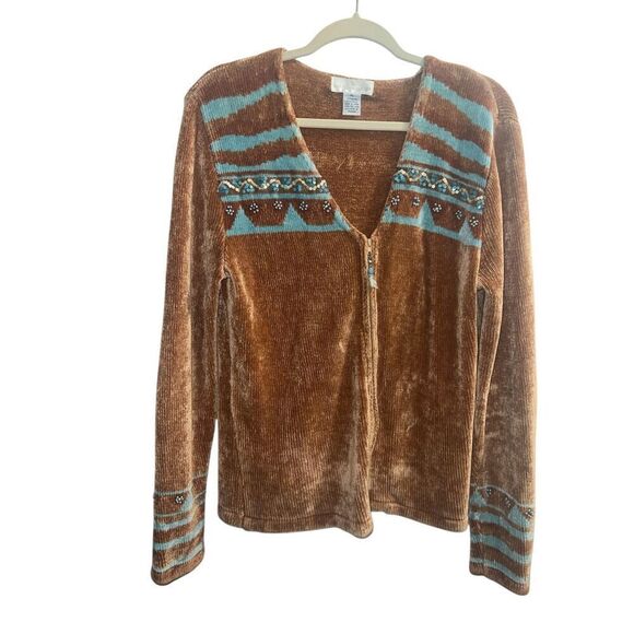 ✨Soft Surroundings Zip Front Embellished Sz XL Jacket Cardigan✨ - Picture 4 of 9